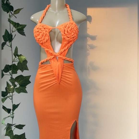 Bold Orange Maxi Dress - Picture 1 of 7